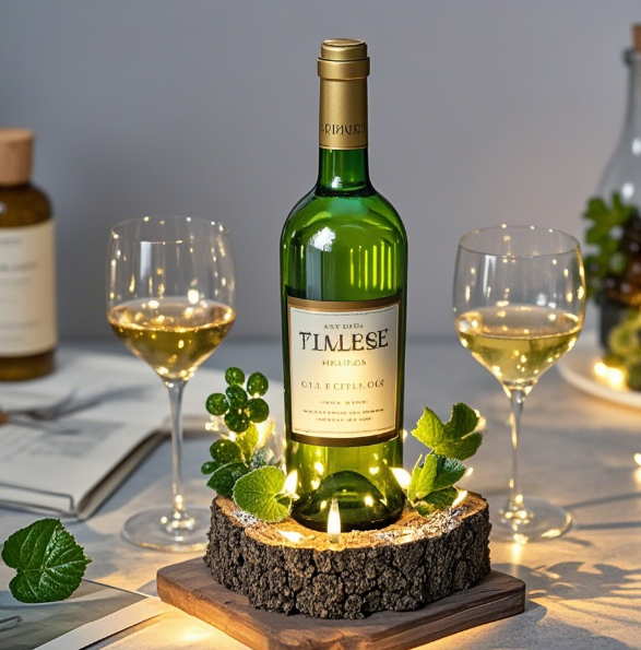 wine bottle illuminated stands one