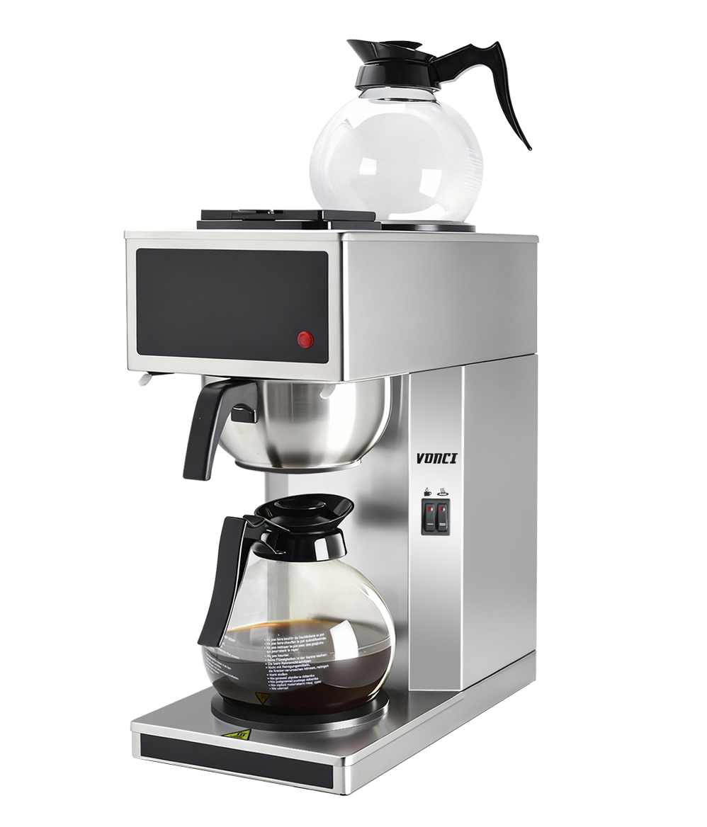VONCI 1610W Commercial Coffee Maker, 12 Cup Drip Coffee Machine, 2 Glass Carafes and 2 Warmers,